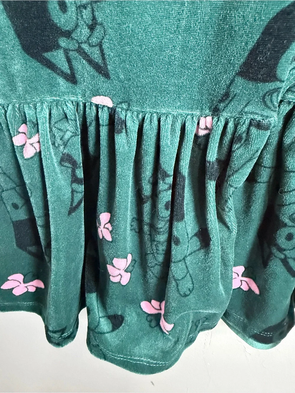 Kids Girls’s Green Floral Bluey Print Dress - Cozy Long Sleeve 4T